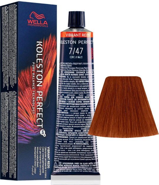 Стійка фарба для волосся Wella Koleston Perfect Me + Vibrant Reds 7 - 47 Medium Blonde Red Brown 60 мл (8005610648842) - зображення 1
