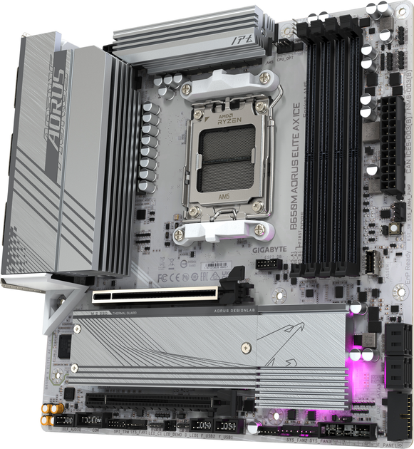 Материнская плата Gigabyte B650M Aorus Elite AX Ice (sAM5, AMD B650, PCI-Ex16) - изображение 3