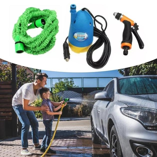 Автомобильная мойка с контейнером от прикуривателя, High Pressure Portable Car Washer, портативная