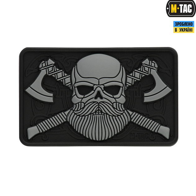 Нашивка M-Tac Bearded Skull 3D PVC Black/Grey - изображение 1