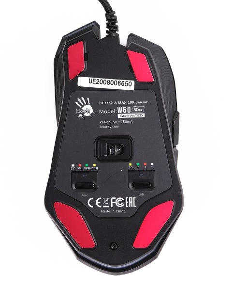 Мышь игровая A4Tech Bloody W60 Max (Stone black), активированное ПО Bloody, RGB, 10000 CPI, 50M нажатий, черный - изображение 5