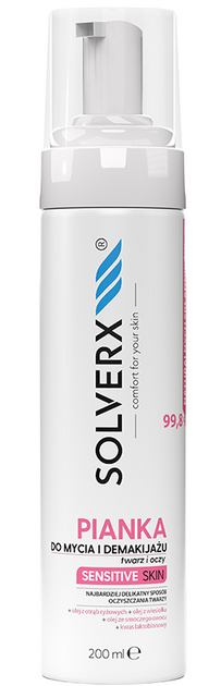 Pianka do mycia i demakijażu Solverx Sensitive Skin for Women skóra wrażliwa i naczyniowa 200 ml (5907479384417) - obraz 1