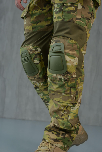 Мужские тактические брюки с наколенниками в комплекте и вставками FLEX / Крепкие Брюки рип-стоп мультикам XL - изображение 2