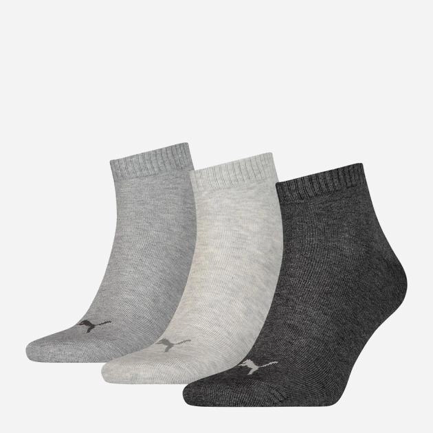 Набір жіночих шкарпеток 3 пари Puma Unisex Quarter Plain 3p 90697820 35-38 Сірий (8718824385006) - зображення 1