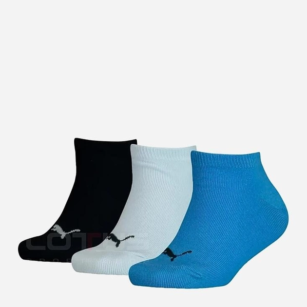 Набір дитячих шкарпеток 3 пари Puma Kids Invisible 3P 90737419 27-30 Чорний/Білий/Синий (8718824901329) - зображення 1