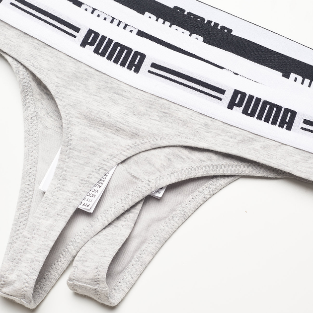 Набір трусиків-стрінгів жіночих 2 шт Puma Women String 2p Hang 90785005 XS Сірий (8718824911717) - зображення 3