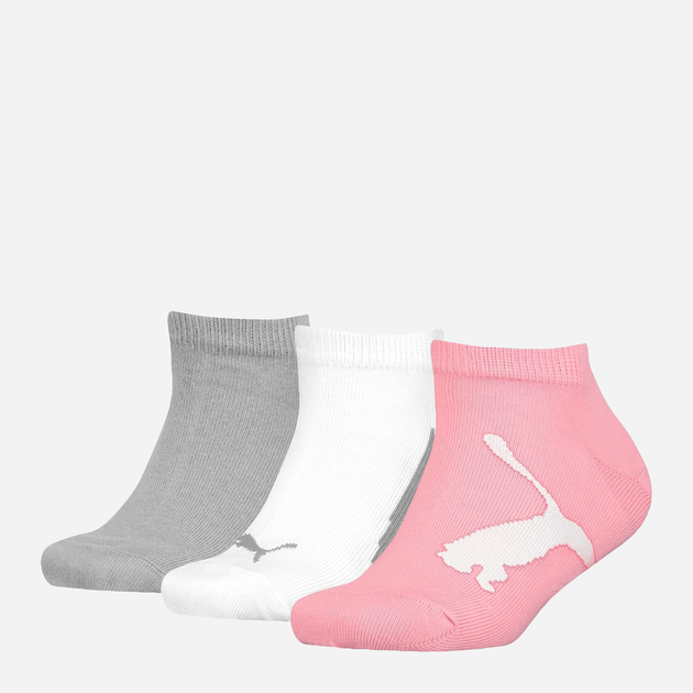 Набір дитячих шкарпеток 3 пари Puma Kids Bwt Sneaker 3P 90796004 31-34 Сірий/Білий/Рожевий (8720245032421) - зображення 1