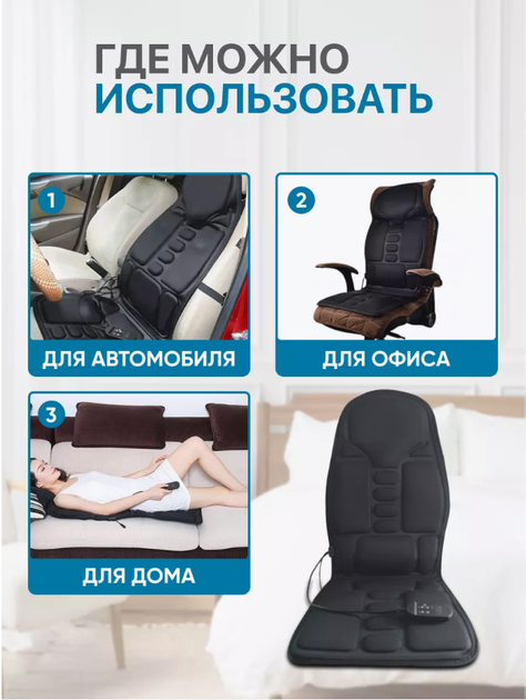Накидка на авто кресло массажная Massage Grand nf-003 Robotic Cushion черная - изображение 3