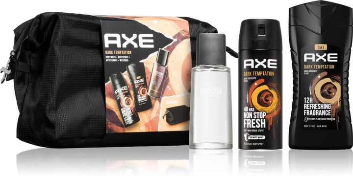 Набори для догляду за шкірою Axe Dark Temptation Дезодорант і спрей для тіла 150 мл + гель для душу 250 мл + тонік після гоління 100 мл (8720182496812) - зображення 1