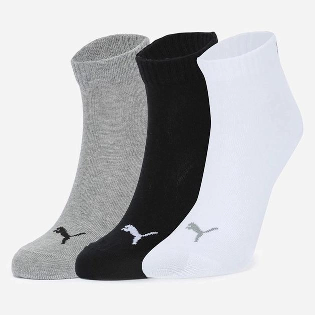 Набір чоловічих шкарпеток 3 пари Puma Unisex Quarter Plain 3p 90697821 39-42 Чорний/Сірий/Білий (8718824385051) - зображення 1