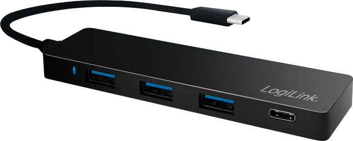 Hub USB-C LogiLink UA0311 USB 3.2 Gen1x1 USB-C 4-Port Black - obraz 1