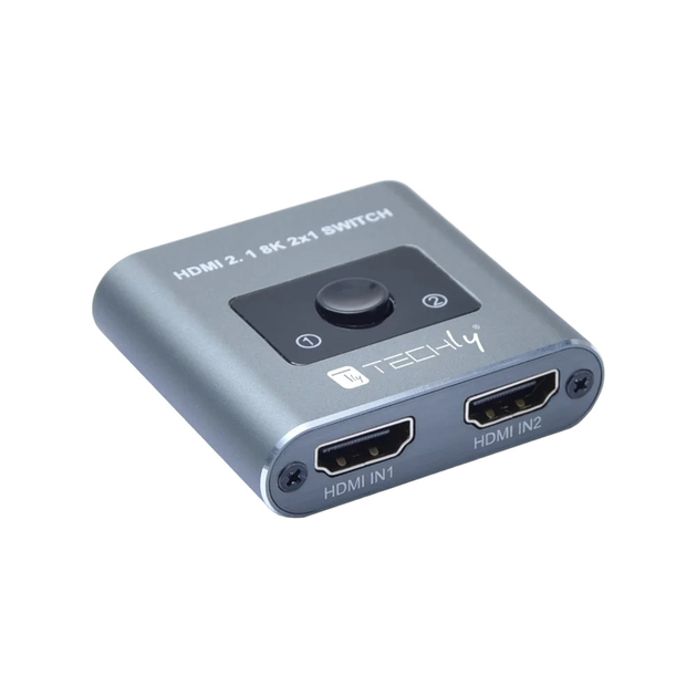 Przełącznik wideo Techly HDMI 2.1 8K/60Hz 2m HDCP 2.3 (IDATA HDMI-2128KT) - obraz 3