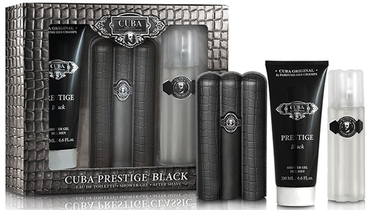 Zestaw męski Cuba Original Prestige Black Woda toaletowa 90 ml + Woda po goleniu 100 ml + Żel pod prysznic 200 ml (5425017736066) - obraz 1