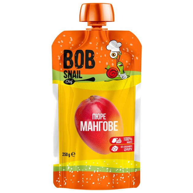 Фруктовое пюре манго, 250 г, Snail Bob 