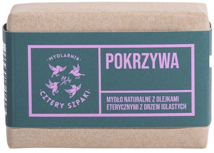 Мило Mydlarnia Cztery Szpaki Кропива з ефірними маслами хвойних дерев натуральне 110 г (5903641980692) - зображення 1