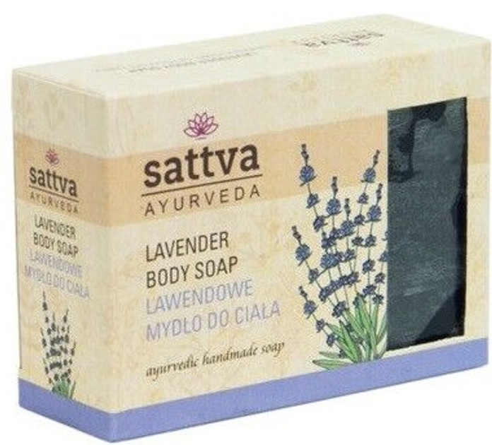 Mydło w kostce Sattva Ayurveda Body Soap Lavender 125 g (5903794180390) - obraz 1