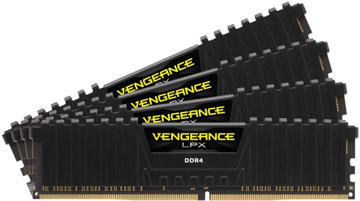 Pamięć RAM Corsair DDR4-3200 65536MB PC4-25600 (Kit of 4x16384) Vengeance LPX Black (CMK64GX4M4E3200C16) - obraz 1