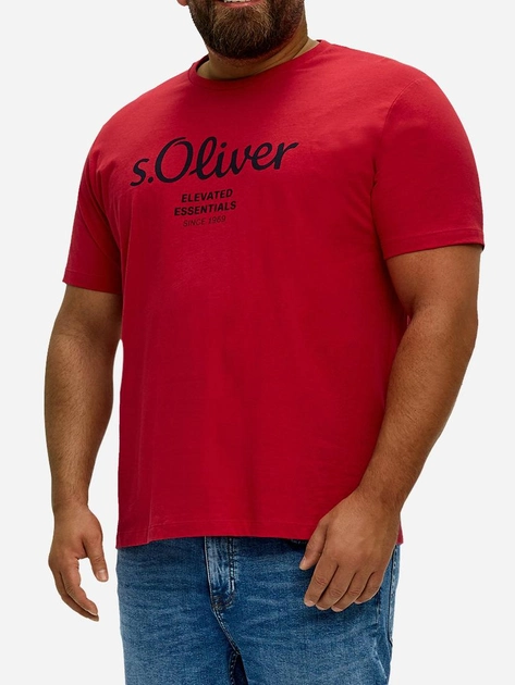 Koszulka męska s.Oliver 10.3.16.12.130.2148697-31D1 4XL Czerwona (4099975054251) - obraz 1
