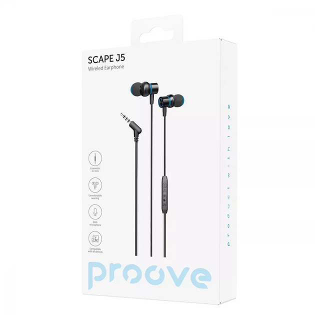 Проводные наушники Proove Scape J5 3.5mm Black (WESJ50000801) - изображение 2