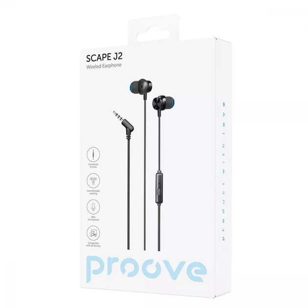 Дротові навушники Proove Scape J2 3.5mm Black (WESJ20000801) - зображення 2