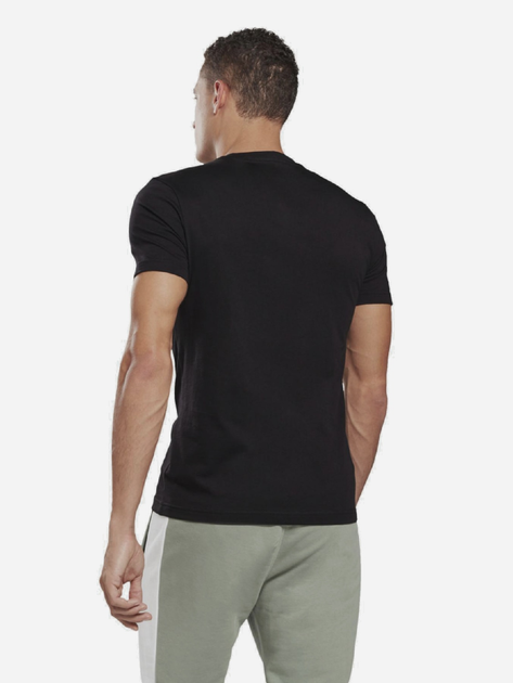 Koszulka męska bawełniana Reebok Gs Reebok Linear Rea 100042232 XL Czarny/Biały (4064048052298) - obraz 2