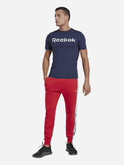 Футболка бавовняна довга чоловіча Reebok Gs Reebok Linear Rea 100042355 L Темно-синій/Білий (4064047967807) - зображення 3