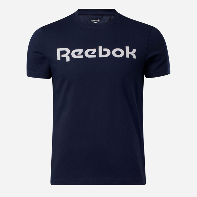 Футболка бавовняна довга чоловіча Reebok Gs Reebok Linear Rea 100042355 L Темно-синій/Білий (4064047967807) - зображення 6