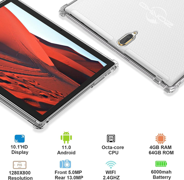 Планшет 10" ‎Zonko K118 4/64Gb 4G 2SIM 8 ядер Android 11 6580 mAh