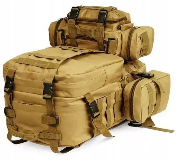 Тактический рюкзак военный 60 л со сменными 3 подсумками military Oxford 600 - изображение 6
