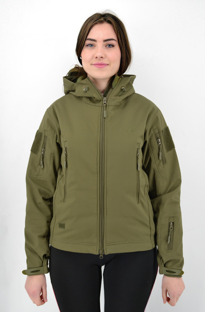 Женская тактическая куртка Eagle Soft Shell с флисом Green Olive 3XL (AW010795) - изображение 2