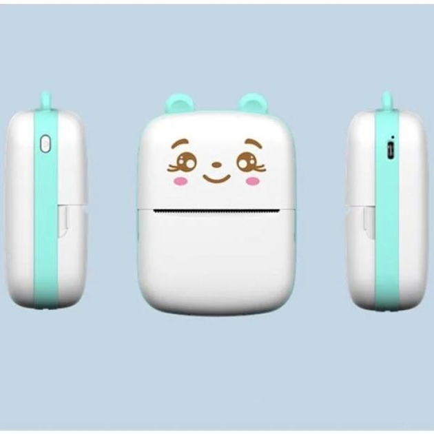 Портативный аккумуляторный карманный мини принтер с термопечатью Bluetooth Portable Mini Printer А8С Голубой - изображение 10