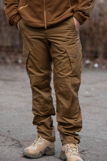 Чоловічі тактичні штани «Kayman Military» койот із посиленими зонами та накладними кишенями Rip-stop 32/34 - зображення 1