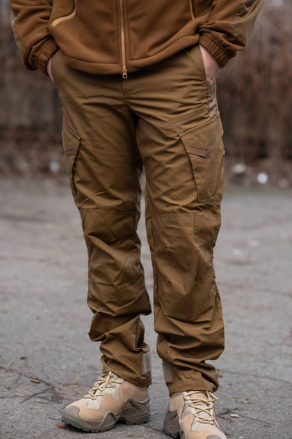 Чоловічі тактичні штани «Kayman Military» койот із посиленими зонами та накладними кишенями Rip-stop 30/32 - зображення 1