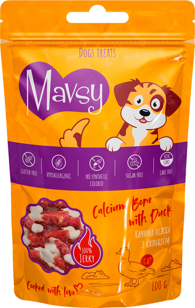 Лакомство для собак Mavsy Calcium Bone with Duck - Мавси Утиная ножка с ...
