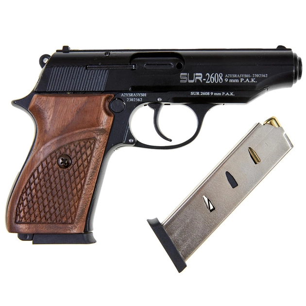 Стартовый сигнальный пистолет Sur 2608, СХП сур 2608 с деревянными накладками - изображение 1