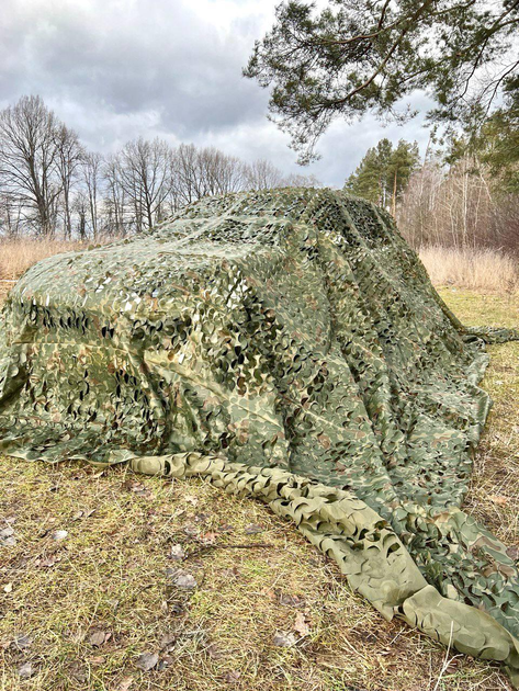 Маскировочная сетка 4х5м для автомобиля, пикапа, внедорожника и техники "Листья зелёные №1" - изображение 1