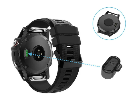 Силіконова заглушка для захисту зарядного порту годинника Garmin / Чорний+Прозорий - Фото 2 Силіконова заглушка для захисту зарядного порту годинника Garmin / Чорний+Прозорий - зображення 2
