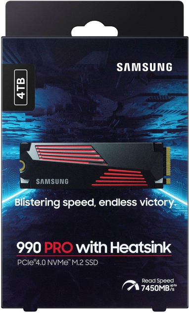 内蔵型SSD Samsung SSD 990 PRO with Heatsink 4TB Samsung 990 Pro 4TB M.2 PCI Express 4.0 V-NAND TLC NVMe