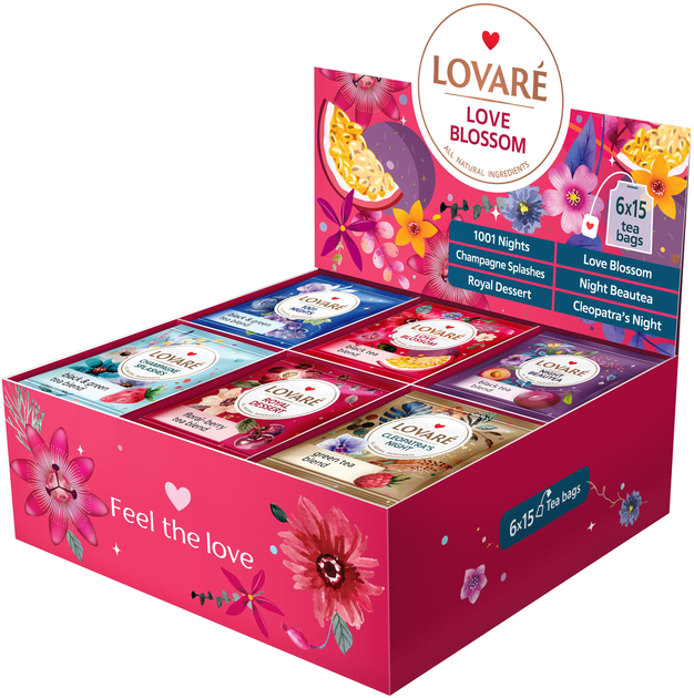  Колекція чаїв Lovare Love Blossom 90 пакетиків (4823115404589) - зображення 2
