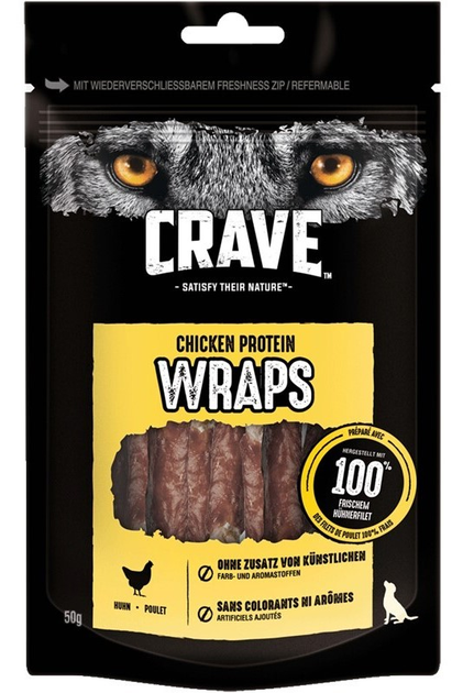 Przysmak dla psa Crave Protein Wraps z kurczakiem 50 g (4008429140020) - obraz 1