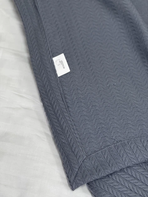 Плед Ecotton Grey Хлопок вязаный 200х230 см (2100024541003) - Фото 3 Плед Ecotton Grey Хлопок вязаный 200х230 см (2100024541003) - зображення 3