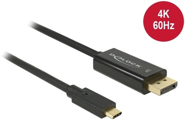 Kabel DeLock USB Type-C - DisplayPort 60 Hz 3 m Black (4043619852574) - obraz 1