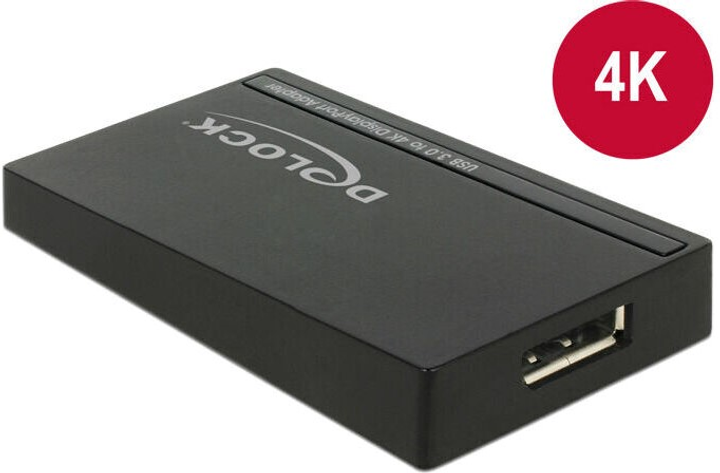 Adapter DeLock USB Type-C - DisplayPort 1.2 4 K Black (4043619625819) - obraz 1