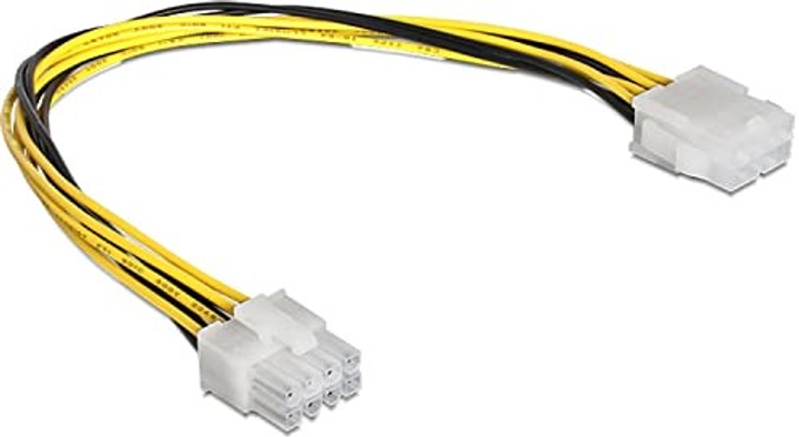 Przedłużacz DeLock ATX (8-pin) EPS - ATX (8-pin) 30 cm Yellow (4043619833429) - obraz 1