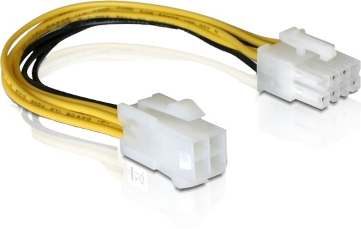 Kabel DeLock ATX (4-pin) - ATX (8-pin) Yellow (4016032174004) - obraz 1