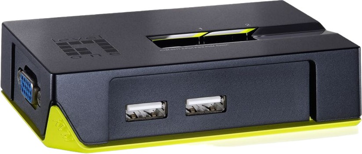 Przełącznik Level One KVM-Switch 2 PC - VGA + USB Black (KVM-0222) - obraz 1