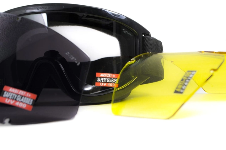 Защитные очки Global Vision Wind-Shield 3 lens KIT Anti-Fog, три сменных линзы - изображение 2