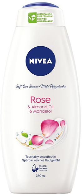 Гель для душу Nivea Care Shower Rose & Almond Oil дбайливий 750 мл (5900017062419) - зображення 1