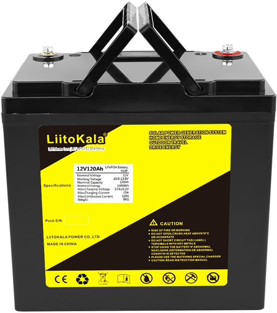 Аккумуляторная батарея LiitoKala LiFePO4 12V 120Ah c LCD (YT29751) - изображение 2