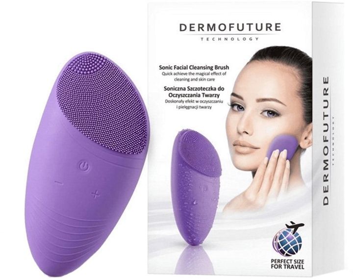 Звукова щітка для обличчя Dermofuture Sonic Facial Cleansing Brush Purple (5901785004397) - зображення 1